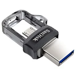 SanDisk Clé USB 3.0 Ultra Dual Avec Double Connectique Micro USB - 32 Go - Argent/Noir -Pack Promo : Lot De 2 Clés + 1 OFFERTE