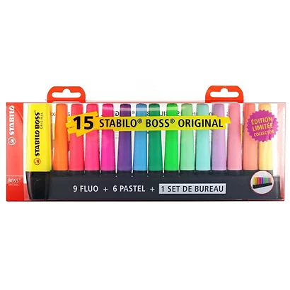 STABILO Boss Original - Surligneur Pointe Biseautée 2 Et 5 Mm - Coloris Assortis - Boîte De 15 3 STABILO Boss Original - Surligneur Pointe Biseautée 2 Et 5 Mm - Coloris Assortis - Boîte De 15 – Image 3
