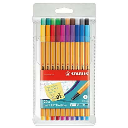 STABILO Stylo-feutre Point 88®, Pointe Fine, Corps Orange, Couleurs D'encre Assorties 1 STABILO Stylo-feutre Point 88®, Pointe Fine, Corps Orange, Couleurs D'encre Assorties