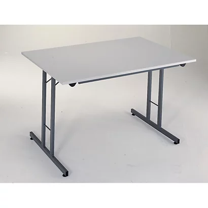 Table Pliante 160 X 80 Cm Plateau Gris/pieds Gris 1 Table Pliante 160 X 80 Cm Plateau Gris/pieds Gris