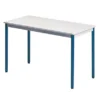 Table Rectangulaire 120 X 60 Cm Plateau Gris / Pieds Bleus