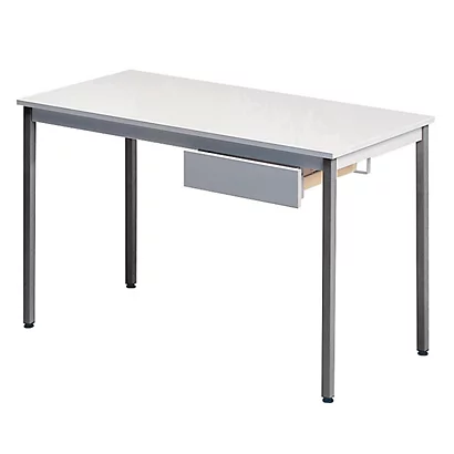 Table Rectangulaire 120 X 60 Cm Plateau Gris / Pieds Gris 2 Table Rectangulaire 120 X 60 Cm Plateau Gris / Pieds Gris – Image 2