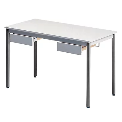Table Rectangulaire 120 X 60 Cm Plateau Gris / Pieds Gris 3 Table Rectangulaire 120 X 60 Cm Plateau Gris / Pieds Gris – Image 3