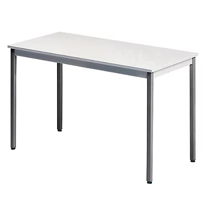 Table Rectangulaire 120 X 60 Cm Plateau Gris / Pieds Gris 1 Table Rectangulaire 120 X 60 Cm Plateau Gris / Pieds Gris