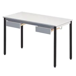 Table Rectangulaire 120 X 60 Cm Plateau Gris / Pieds Noirs 5 Table Rectangulaire 120 X 60 Cm Plateau Gris / Pieds Noirs -Fournitures Bureau Boutique table rectangulaire 120 x 60 cm plateau gris pieds noirs 826291 2