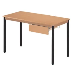 Table Rectangulaire 160 X 80 Cm Plateau Hêtre / Pieds Noirs -Fournitures Bureau Boutique table rectangulaire 160 x 80 cm plateau h tre pieds noirs 826391 3
