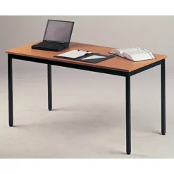 Table Rectangulaire 180 X 80 Cm Plateau Hêtre / Pieds Noirs