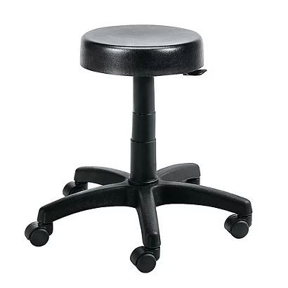 Tabouret Bas Budget à Roulettes Polyuréthane Noir Réglable De 43-55 Cm 1 Tabouret Bas Budget à Roulettes Polyuréthane Noir Réglable De 43-55 Cm