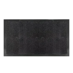 Tapis Grattant Absorbant Chevron Anthracite 120 X 180 Cm