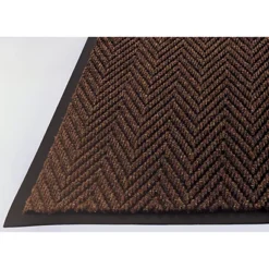 Tapis Grattant Absorbant Chevron Marron 90 X 150 Cm