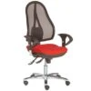 TOPSTAR Siège De Bureau Open Point Deluxe - Maille Filet - Dossier Noir - Assise Rouge