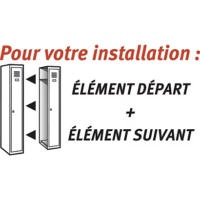 Vestiaire Budget 2 Casiers - Elément Suivant - Corps Gris - Portes Gris 3 Vestiaire Budget 2 Casiers - Elément Suivant - Corps Gris - Portes Gris – Image 3