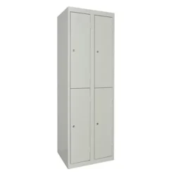 Vestiaire Monobloc 2 Colonnes 4 Cases Larg. 300 Mm, Gris RAL 7035