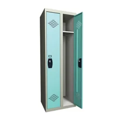 Vestiaire Monobloc Industrie Propre 2 Cases, Toit Plat Gris /vert
