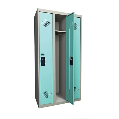 Vestiaire Monobloc Industrie Propre 3 Cases, Toit Plat, Corps Gris / Portes Vertes 1 Vestiaire Monobloc Industrie Propre 3 Cases, Toit Plat, Corps Gris / Portes Vertes