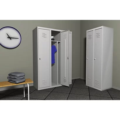 Vestiaire Monobloc Primo Industrie Salissante 2 Cases Gris RAL 7035 2 Vestiaire Monobloc Primo Industrie Salissante 2 Cases Gris RAL 7035 – Image 2