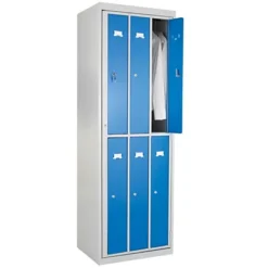 Vestiaires à Linge Propre Monoblocs 6 Cases Gris / Bleu