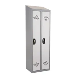 Vestiaires Monobloc Confort Industrie Propre 2 Cases, Toit Incliné, Gris / Gris