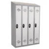 Vestiaires Monobloc Confort Industrie Propre 4 Cases, Toit Incliné, Gris / Gris
