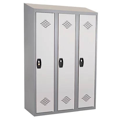 Vestiaires Monobloc Confort Industrie Salissante 3 Cases, Toit Incliné, Gris / Gris 1 Vestiaires Monobloc Confort Industrie Salissante 3 Cases, Toit Incliné, Gris / Gris