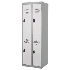Vestiaires Multicases Monoblocs 2 Colonnes 2 Cases Gris / Gris Largeur 300 Mm