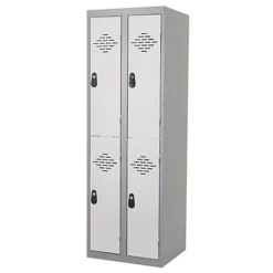 Vestiaires Multicases Monoblocs 2 Colonnes 2 Cases Gris / Gris Largeur 400 Mm