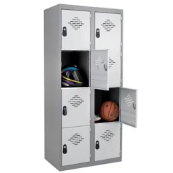 Vestiaires Multicases Monoblocs 2 Colonnes 4 Cases Gris / Gris