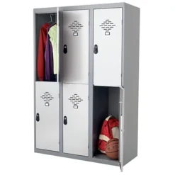 Vestiaires Multicases Monoblocs 3 Colonnes 2 Cases Gris / Gris Largeur 400 Mm
