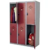 Vestiaires Multicases Monoblocs 3 Colonnes 2 Cases Gris / Rouge Largeur 300 Mm